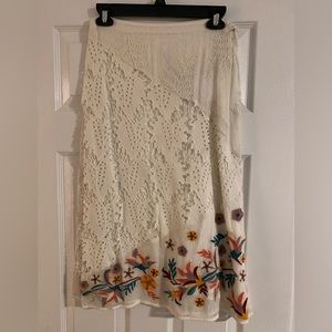 Grace embroidered midi skirt NWT xs